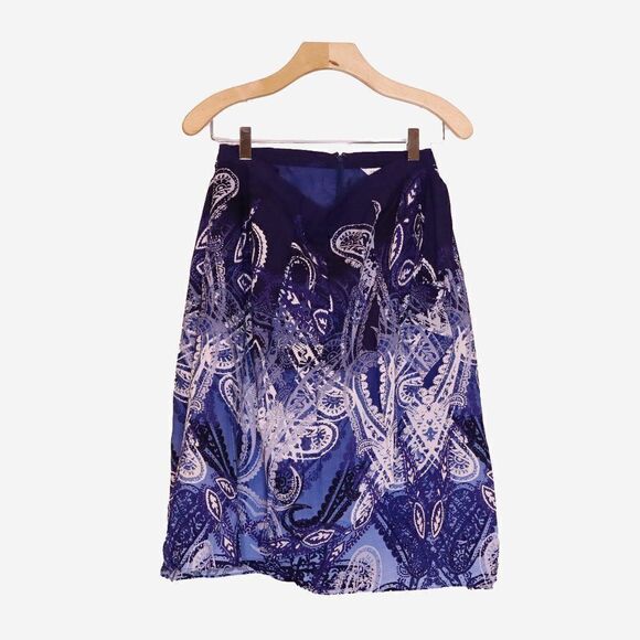 Faux Wrap Plus size Paisley Print Skirt Sz 20 - Picture 2 of 6